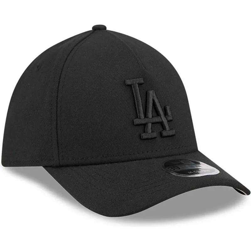 new-era-izvita-kozirka-cherno-logo-39thirty-m-crown-a-frame-los-angeles-dodgers-mlb-cherna-prilepnala-shapka