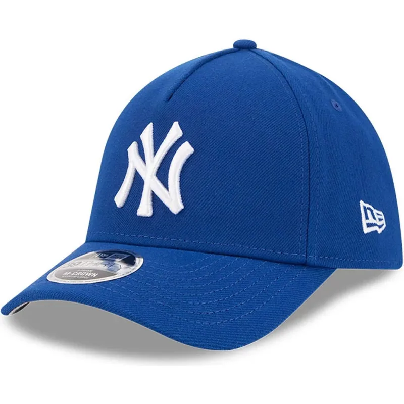 blaue-gebogene-verstellbare-kappe-39thirty-m-crown-a-frame-der-new-york-yankees-mlb-von-new-era