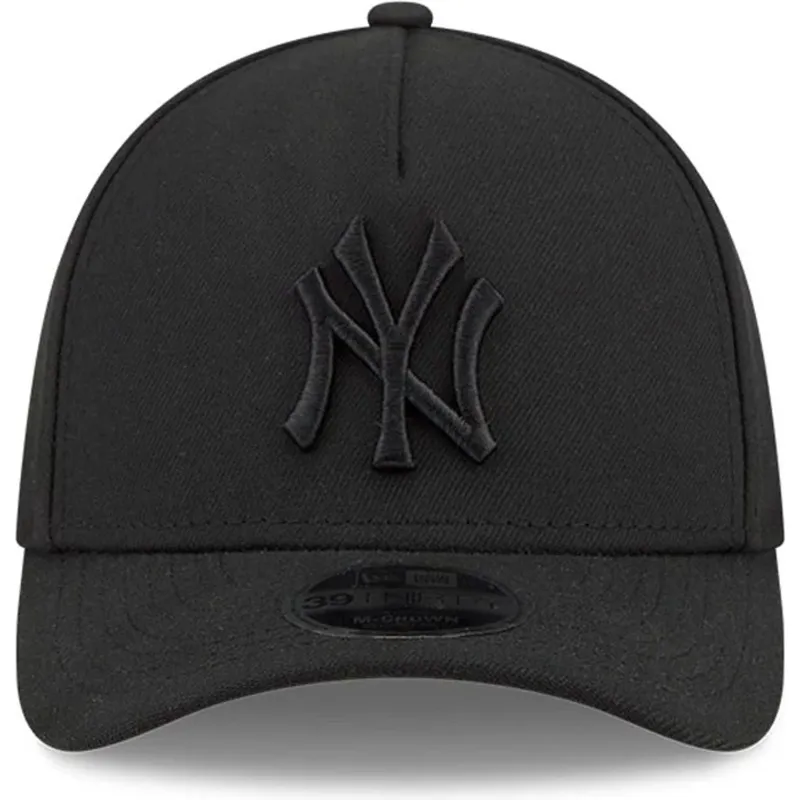 sort-buet-kasket-med-justerbar-pasform-og-sort-logo-39thirty-m-crown-a-frame-fra-new-york-yankees-mlb-fra-new-era
