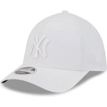 Hvid buet kasket justerbar med hvidt logo 39THIRTY M-Crown A Frame fra New York Yankees MLB fra New Era