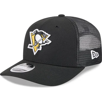 Schwarze Trucker-Kappe 9SEVENTY Stretch Snap Evergreen der Pittsburgh Penguins NHL von New Era