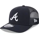 casquette-trucker-bleue-marine-9seventy-stretch-snap-evergreen-atlanta-braves-mlb-new-era