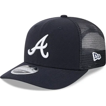 Marineblå trucker-kasket 9SEVENTY Stretch Snap Evergreen fra Atlanta Braves MLB fra New Era