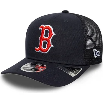 Marineblå trucker-kasket 9SEVENTY Stretch Snap Evergreen fra Boston Red Sox MLB fra New Era