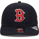 casquette-trucker-bleue-marine-9seventy-stretch-snap-evergreen-boston-red-sox-mlb-new-era
