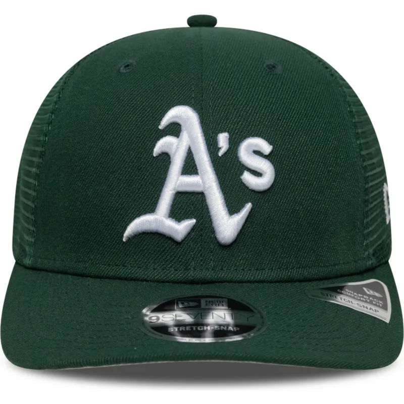 new-era-9seventy-stretch-snap-evergreen-oakland-athletics-mlb-green-trucker-hat