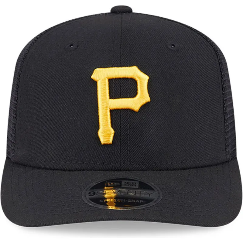 shapka-izvita-traker-cherna-snapbek-9seventy-stretch-snap-evergreen-na-pittsburgh-pirates-mlb-ot-new-era