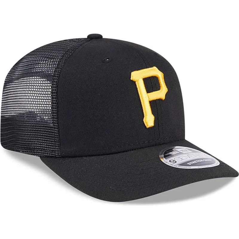 shapka-izvita-traker-cherna-snapbek-9seventy-stretch-snap-evergreen-na-pittsburgh-pirates-mlb-ot-new-era