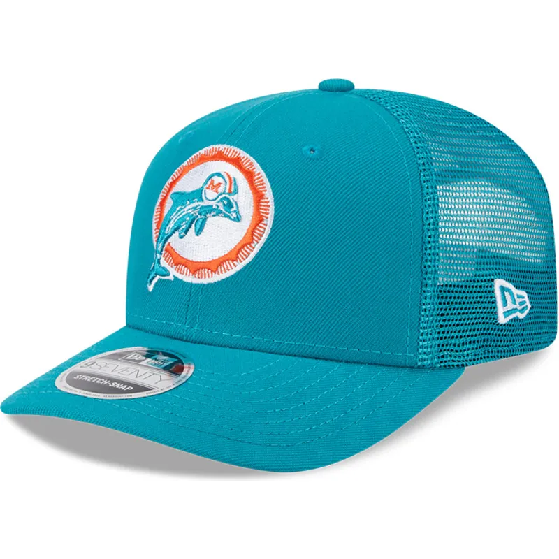 new-era-9seventy-stretch-snap-evergreen-helmet-miami-dolphins-nfl-blue-trucker-hat