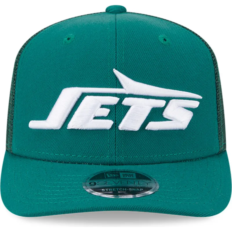 grune-trucker-kappe-9seventy-stretch-snap-evergreen-der-new-york-jets-nfl-von-new-era