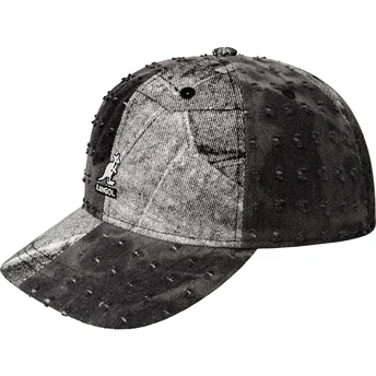 Casquette courbée noire ajustable Denim Mashup Black Trompe L'Oeil Kangol