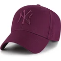 casquette-courbee-grenat-snapback-avec-logo-grenat-mvp-new-york-yankees-mlb-47-brand
