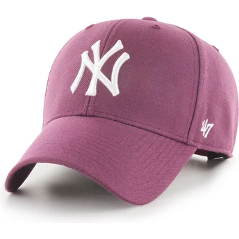 Шапка извита червена снапбек MVP на New York Yankees MLB от 47 Brand