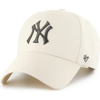 Beige gebogene Snapback-Kappe MVP der New York Yankees MLB von 47 Brand
