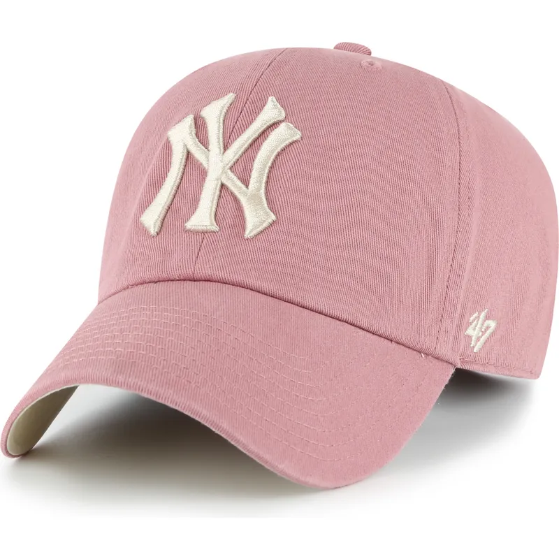 casquette-courbee-rose-ajustable-clean-up-ballpark-new-york-yankees-mlb-47-brand