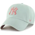 47-brand-curved-brim-pink-logo-clean-up-ballpark-new-york-yankees-mlb-green-adjustable-cap