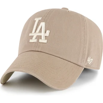 Шапка извита кафяв регулируем Clean Up Ballpark Държачbella на Los Angeles Dodgers MLB от 47 Brand