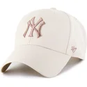 beige-gebogene-snapback-kappe-mit-braunem-logo-mvp-ballpark-von-new-york-yankees-mlb-von-47-brand