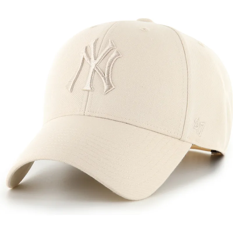 beige-gebogene-snapback-kappe-mit-beigem-mvp-ballpark-logo-der-new-york-yankees-mlb-von-47-brand