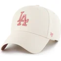 beige-buet-kasket-snapback-med-lyserodt-logo-mvp-ballpark-fra-los-angeles-dodgers-mlb-fra-47-brand