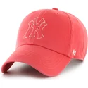 47-brand-curved-brim-clean-up-trailer-new-york-yankees-mlb-chervena-reguliruema-shapka