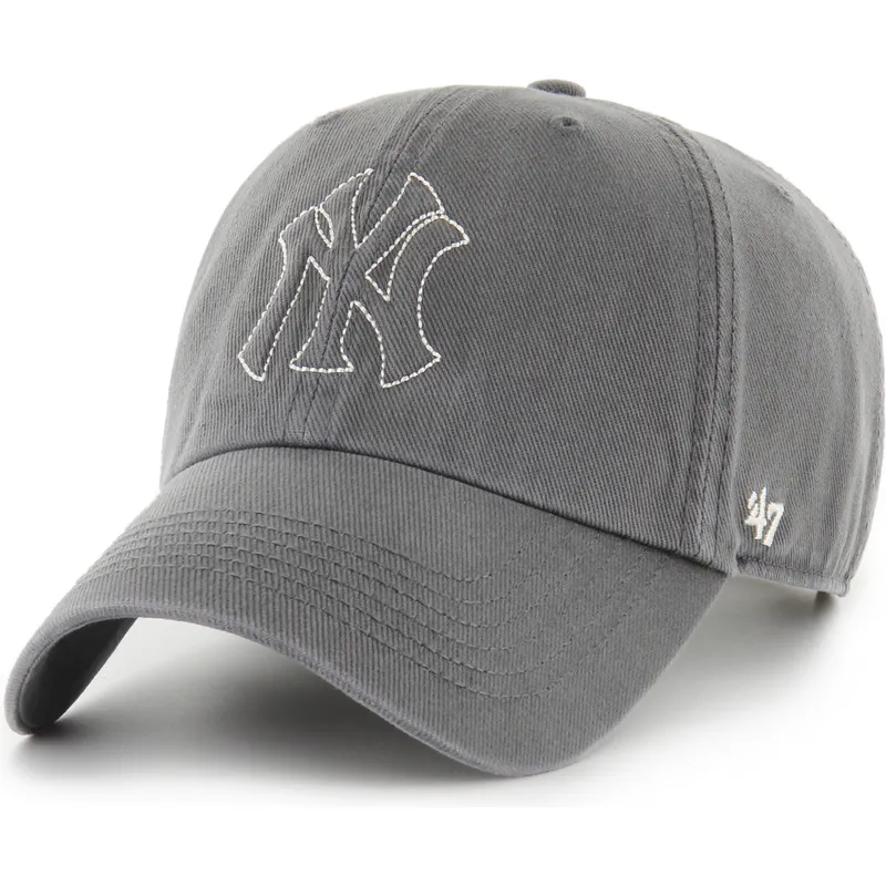 shapka-izvita-siv-reguliruema-clean-up-trailer-na-new-york-yankees-mlb-ot-47-brand