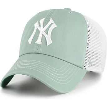 Шапка извита тракер зелена снапбек Clean Up Trawler на New York Yankees MLB от 47 Brand