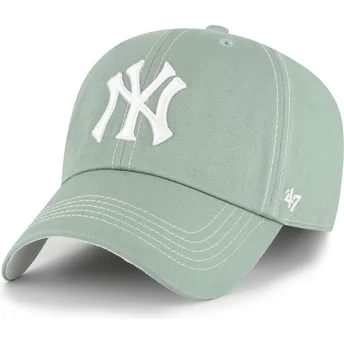 Шапка извита зелена регулируем Clean Up Contrast Stitch на New York Yankees MLB от 47 Brand
