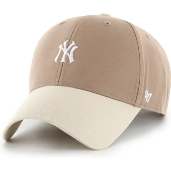 47 Brand Шапка с Извита Козирка MVP Base Runner Two Tone Legend New York Yankees MLB Кафява Регулируема