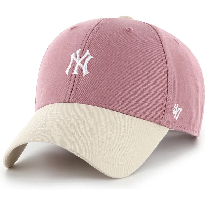 justerbar-lyserod-kurvet-kasket-mvp-base-runner-two-tone-legend-fra-new-york-yankees-mlb-fra-47-brand