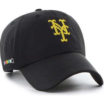 Шапка извита черна регулируем Clean Up Eight Bit Hero на New York Mets MLB от 47 Brand