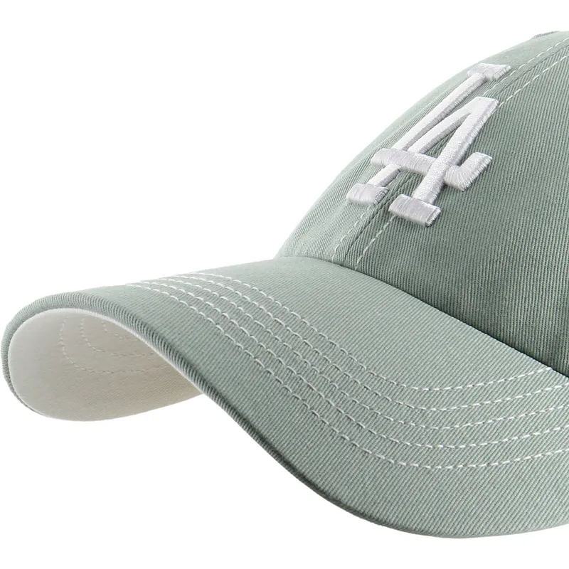 grune-verstellbare-curved-cap-clean-up-contrast-stitch-der-los-angeles-dodgers-mlb-von-47-brand