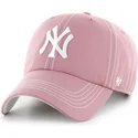 47-brand-shapka-s-izvita-kozirka-clean-up-contrast-stitch-new-york-yankees-mlb-rozova-reguliruema