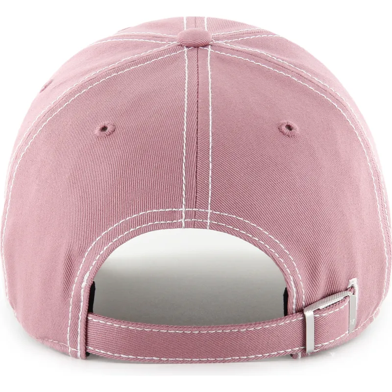 casquette-courbee-rose-ajustable-clean-up-contrast-stitch-new-york-yankees-mlb-47-brand