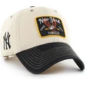buet-beige-og-sort-justerbar-kasket-clean-up-keepsake-fra-new-york-yankees-mlb-fra-47-brand