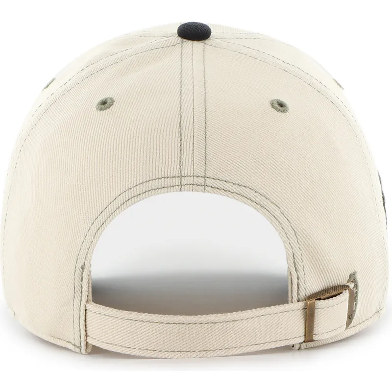 buet-beige-og-sort-justerbar-kasket-clean-up-keepsake-fra-new-york-yankees-mlb-fra-47-brand