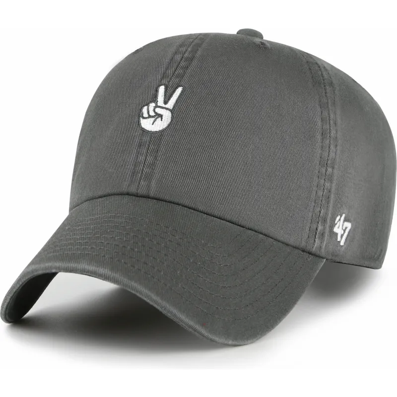 casquette-courbee-grise-ajustable-peace-clean-up-base-runner-icon-47-brand