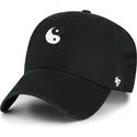 schwarze-verstellbare-curved-cap-yin-yang-smiley-clean-up-base-runner-icon-von-47-brand