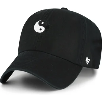 Casquette courbée noire ajustable Yin Yang Smiley Clean Up Base Runner Icon 47 Brand