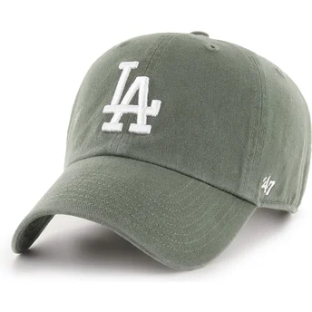 47 Brand Curved Brim Clean Up Los Angeles Dodgers MLB Green Adjustable Cap