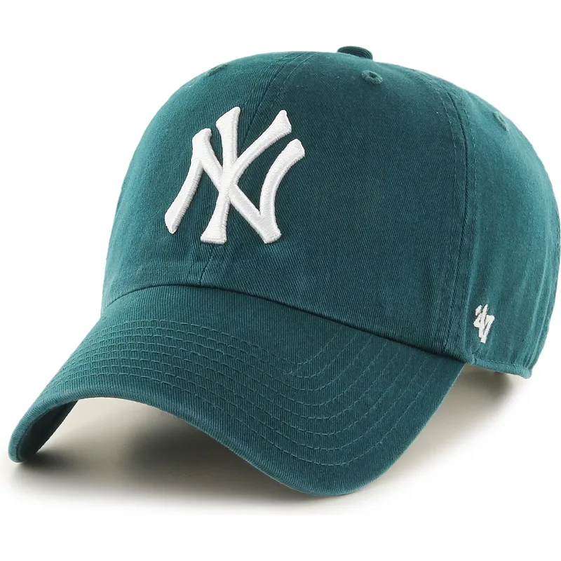 casquette-courbee-verte-ajustable-clean-up-pacific-green-new-york-yankees-mlb-47-brand
