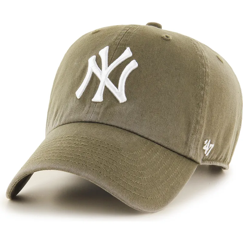 47-brand-curved-brim-clean-up-sandalwood-new-york-yankees-mlb-green-adjustable-cap