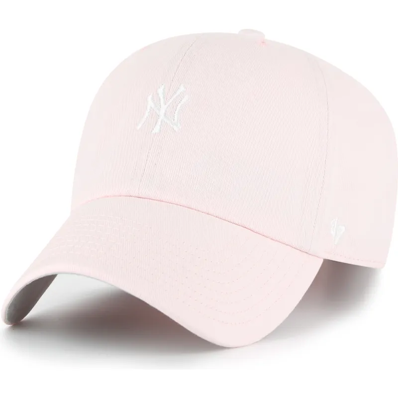 47-brand-shapka-s-izvita-kozirka-clean-up-base-runner-new-york-yankees-mlb-svetlo-rozova-reguliruema