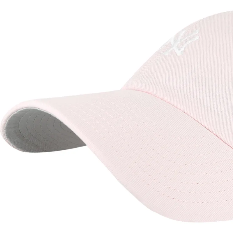 47-brand-shapka-s-izvita-kozirka-clean-up-base-runner-new-york-yankees-mlb-svetlo-rozova-reguliruema