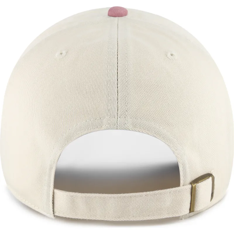 47-brand-curved-brim-clean-up-base-runner-dvucvetna-new-york-yankees-mlb-bezhova-i-rozova-reguliruema-shapka