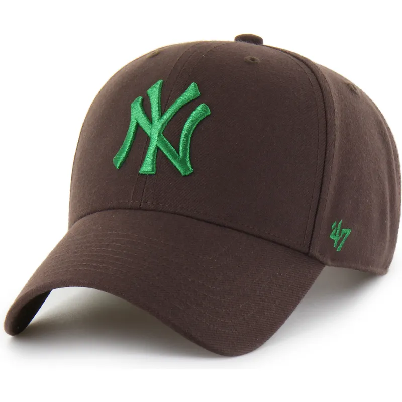 brun-buet-snapback-kasket-med-gront-mvp-logo-fra-new-york-yankees-mlb-fra-47-brand