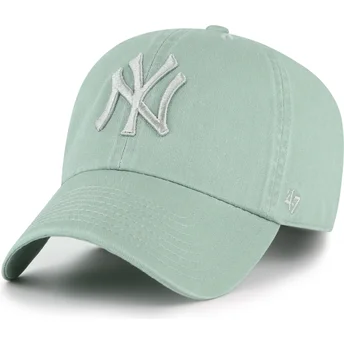 Gorra curva verde ajustable con logo verde Clean Up No Loop Label de New York Yankees MLB de 47 Brand