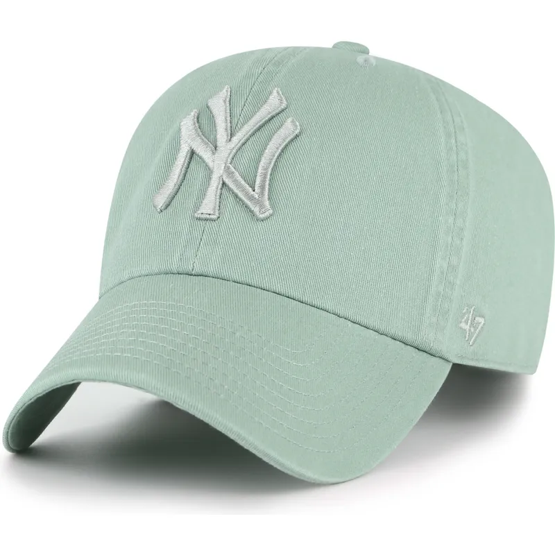 shapka-izvita-zelena-reguliruem-clean-up-no-loop-label-na-new-york-yankees-mlb-ot-47-brand
