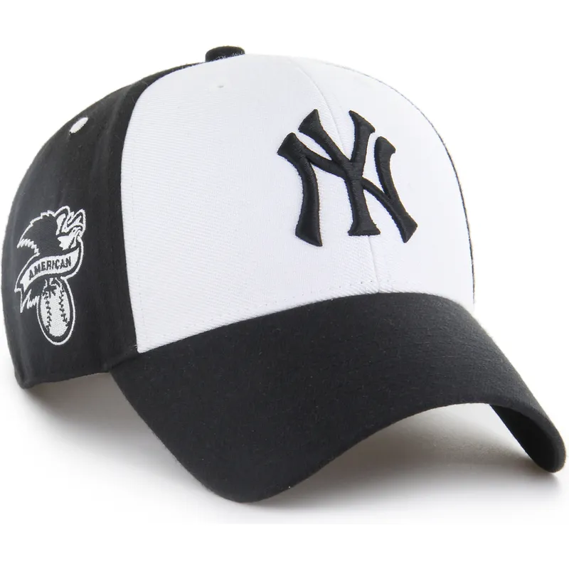 sort-og-hvid-curved-snapback-kasket-mvp-replica-sure-shot-fra-new-york-yankees-mlb-fra-47-brand