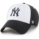 sort-og-hvid-curved-snapback-kasket-mvp-replica-sure-shot-fra-new-york-yankees-mlb-fra-47-brand